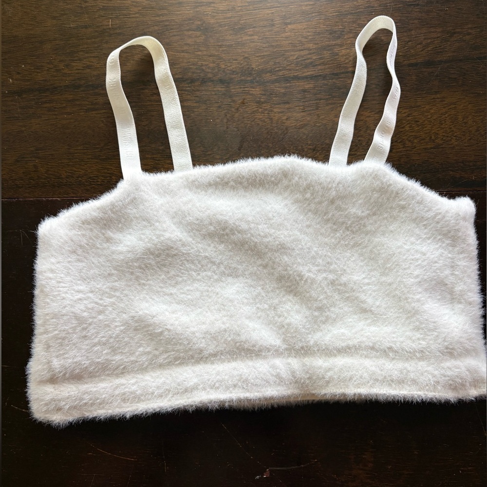 GYMSHARK X WHITNEY SIMMONS fuzzy sports bra top - Picture 1 of 7